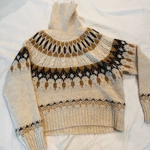 Crop cowl neck sweater
